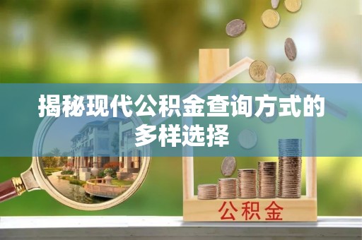 天元揭秘现代公积金查询方式的多样选择