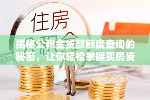 天元揭秘公积金贷款额度查询的秘密，让你轻松掌握买房资金规划