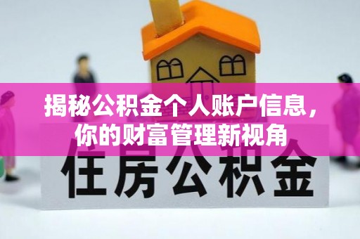 天元揭秘公积金个人账户信息，你的财富管理新视角